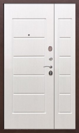 Дверь металлическая Гарда 1200 - Антик Медь/Белый Ясень, Венге