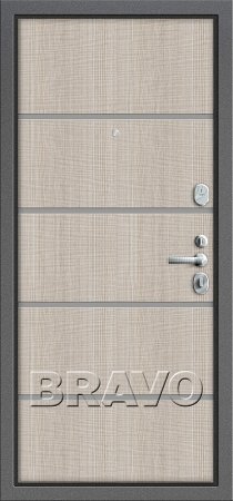 Дверь металлическая Groff t-2-204 капучино кросскут/антик серебро