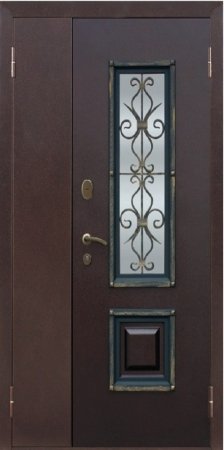 Дверь металлическая Венеция 1200 - Антик Медь/Белый Дуб